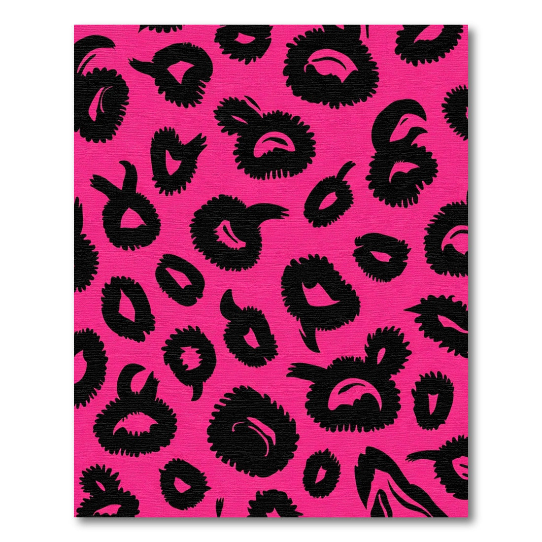 Bold Pink Black Leopard Spot Rug