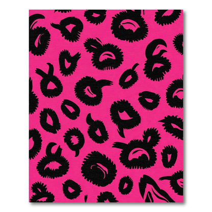 Bold Pink Black Leopard Spot Rug