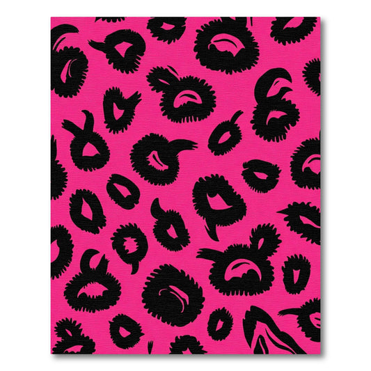 Bold Pink Black Leopard Spot Rug