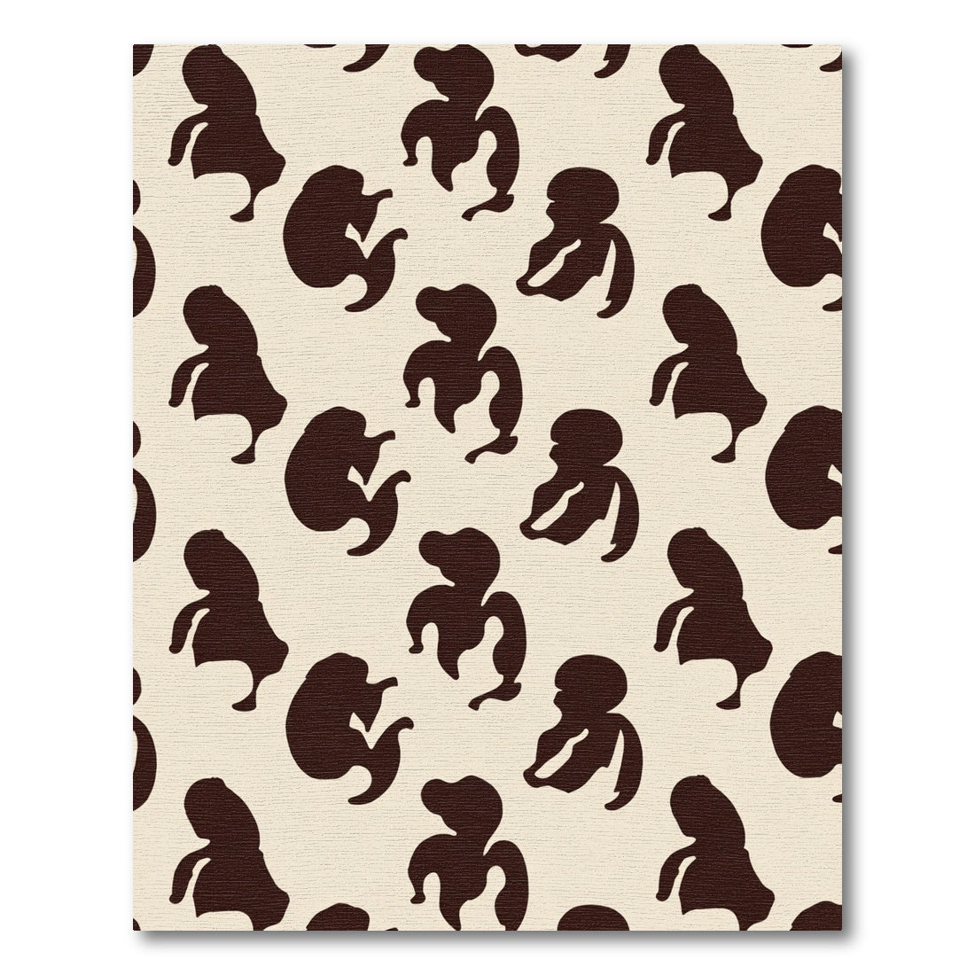 Dark Brown Abstract Humanoid Figures Rug