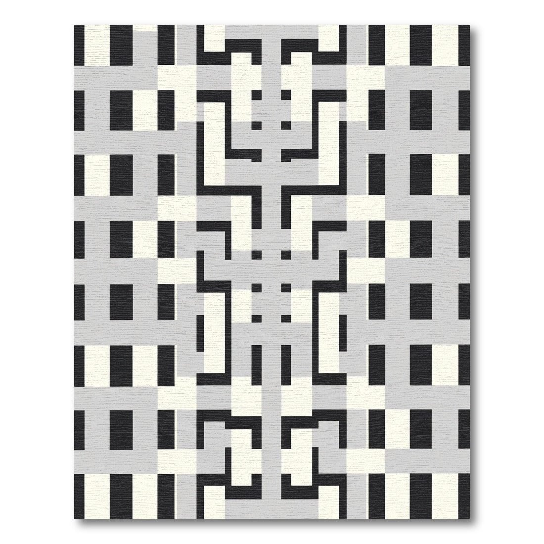 Gray Black White Geometric Lattice Rug