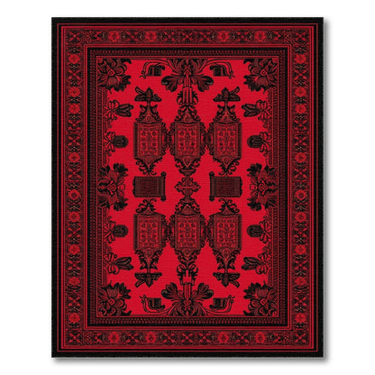 Red Black Persian Floral Area Rug