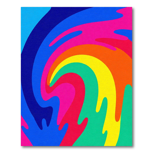 Vibrant Swirl Rainbow Abstract Rug