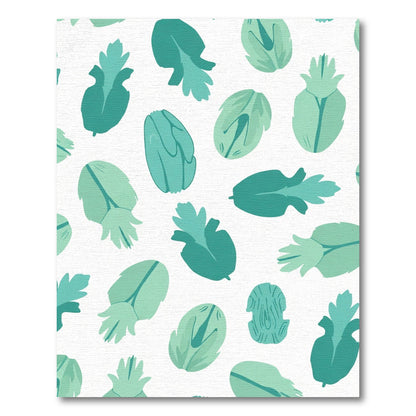 Teal Leaf Medley All Over Print Rug