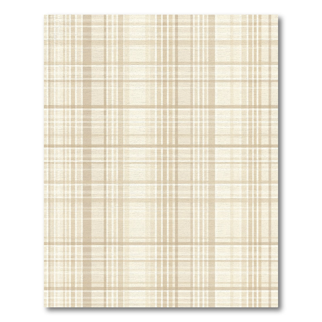 Neutral Cream Beige Tartan Weave Rug