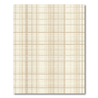 Neutral Cream Beige Tartan Weave Rug