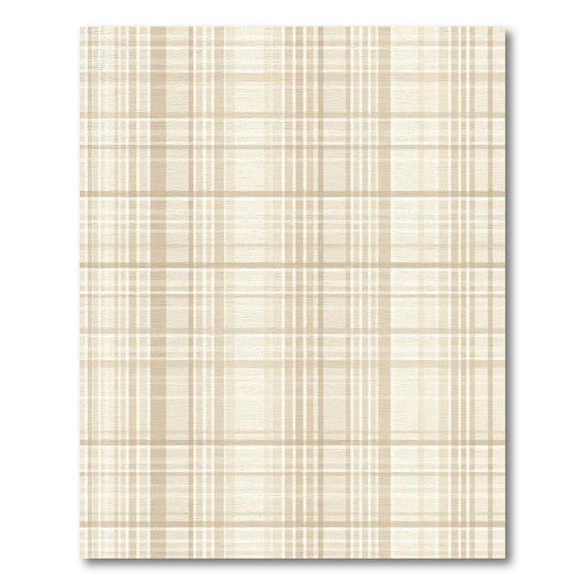 Neutral Cream Beige Tartan Weave Rug