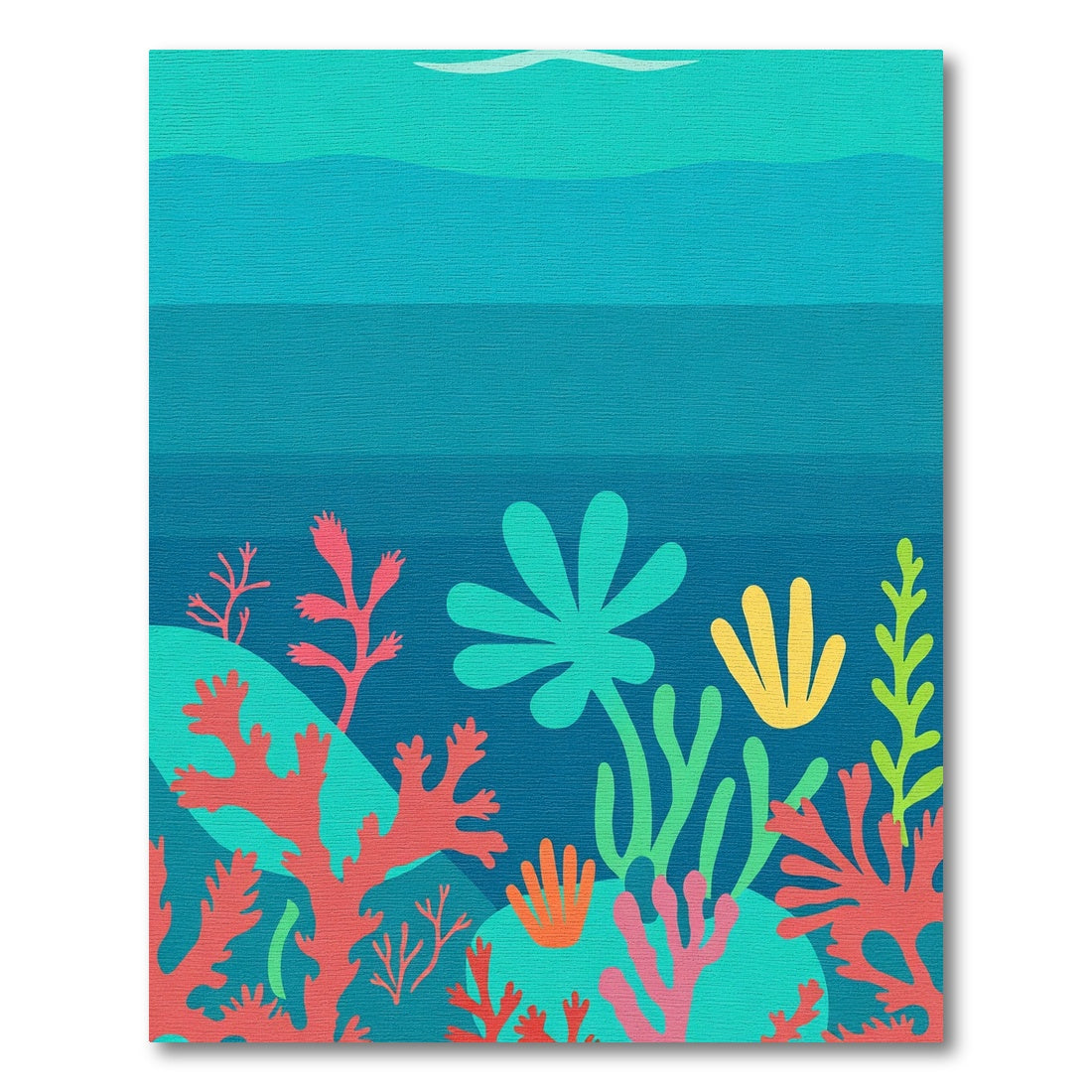 Vibrant Coral Reef Underwater Scene Rug