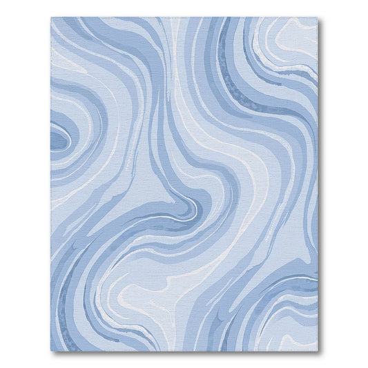 Swirling Blue Marble Abstract Rug
