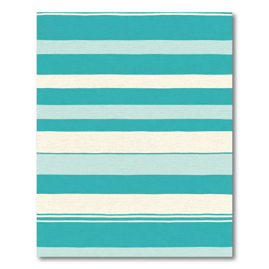 Coastal Turquoise And Cream Stripe Rug