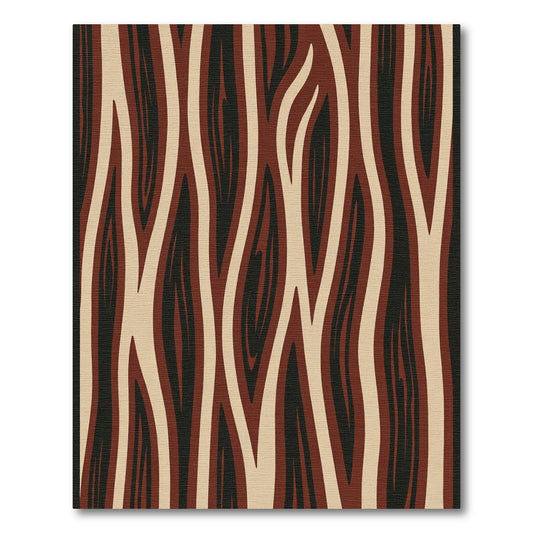 Deep Earthy Tone Vertical Grain Rug