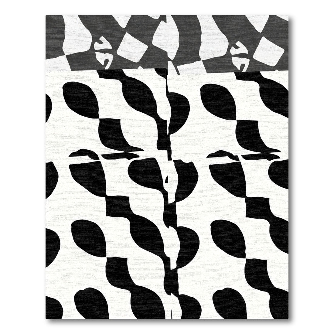 Abstract Black White Flowing Organic Rug