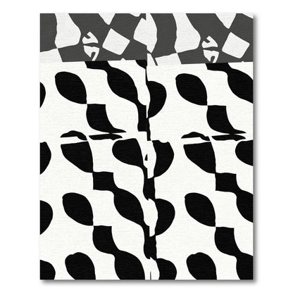 Abstract Black White Flowing Organic Rug