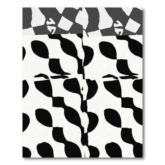 Abstract Black White Flowing Organic Rug
