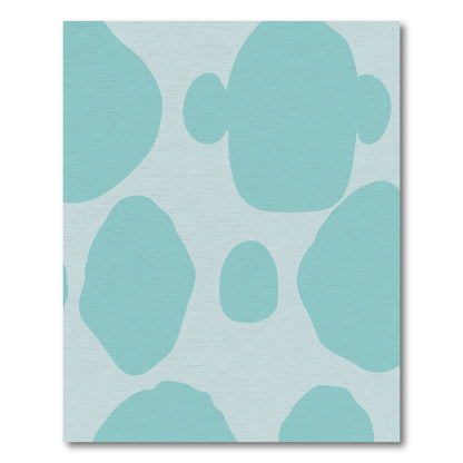 Aqua Blob Organic Composition Rug