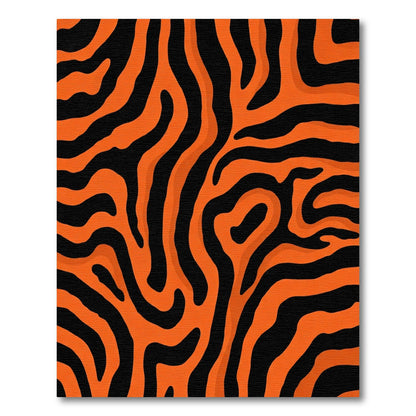 Bold Orange Tiger Stripes Rug