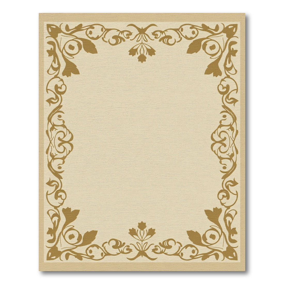 Golden Acanthus Leaves Scroll Border Rug