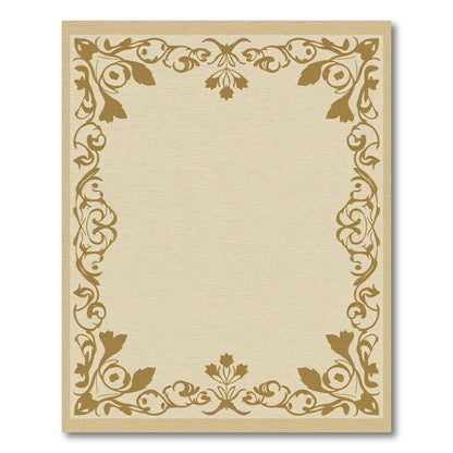 Golden Acanthus Leaves Scroll Border Rug