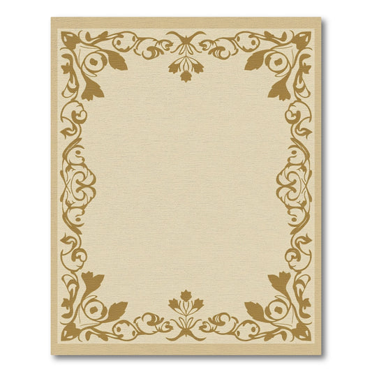 Golden Acanthus Leaves Scroll Border Rug