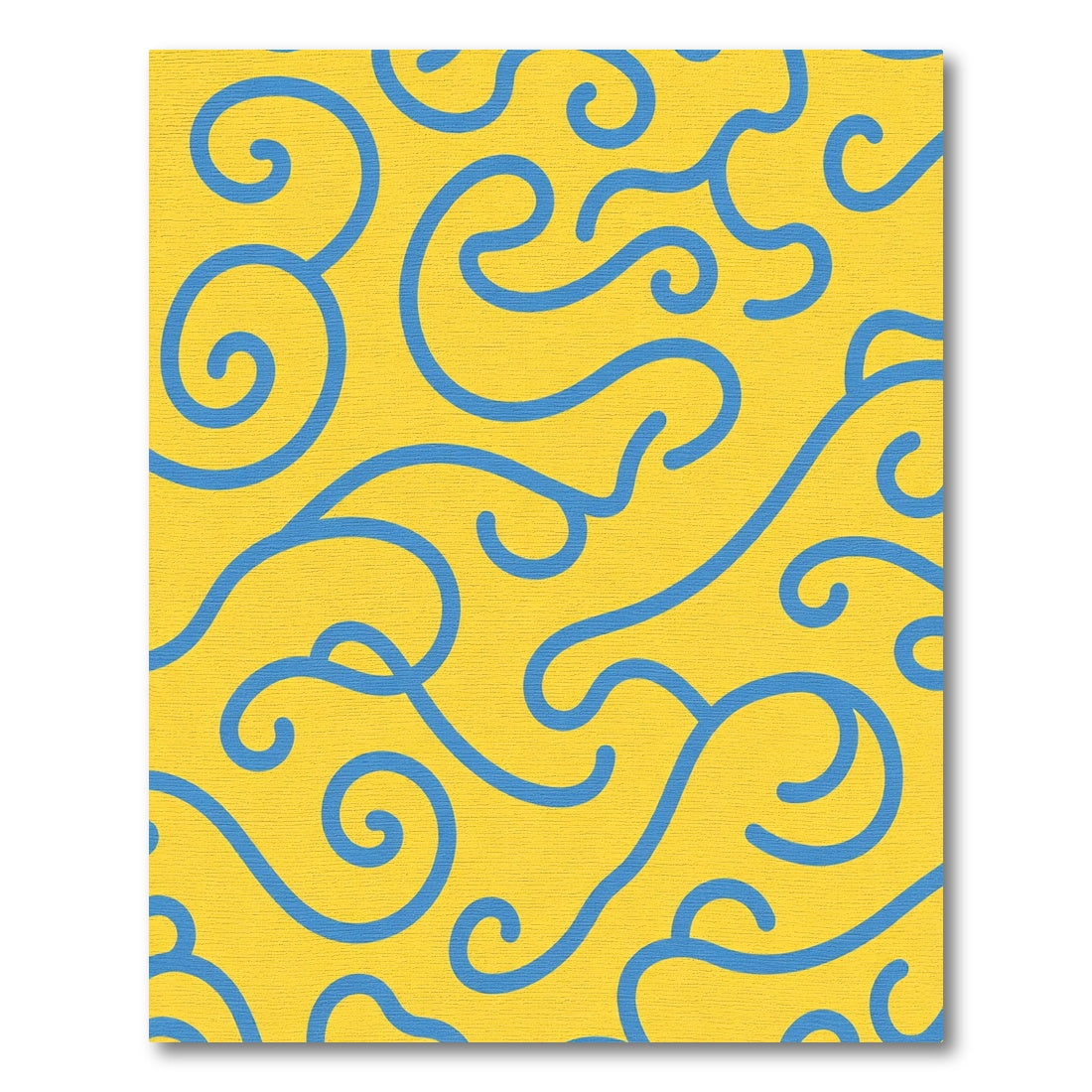 Golden Yellow Blue Swirls Rug
