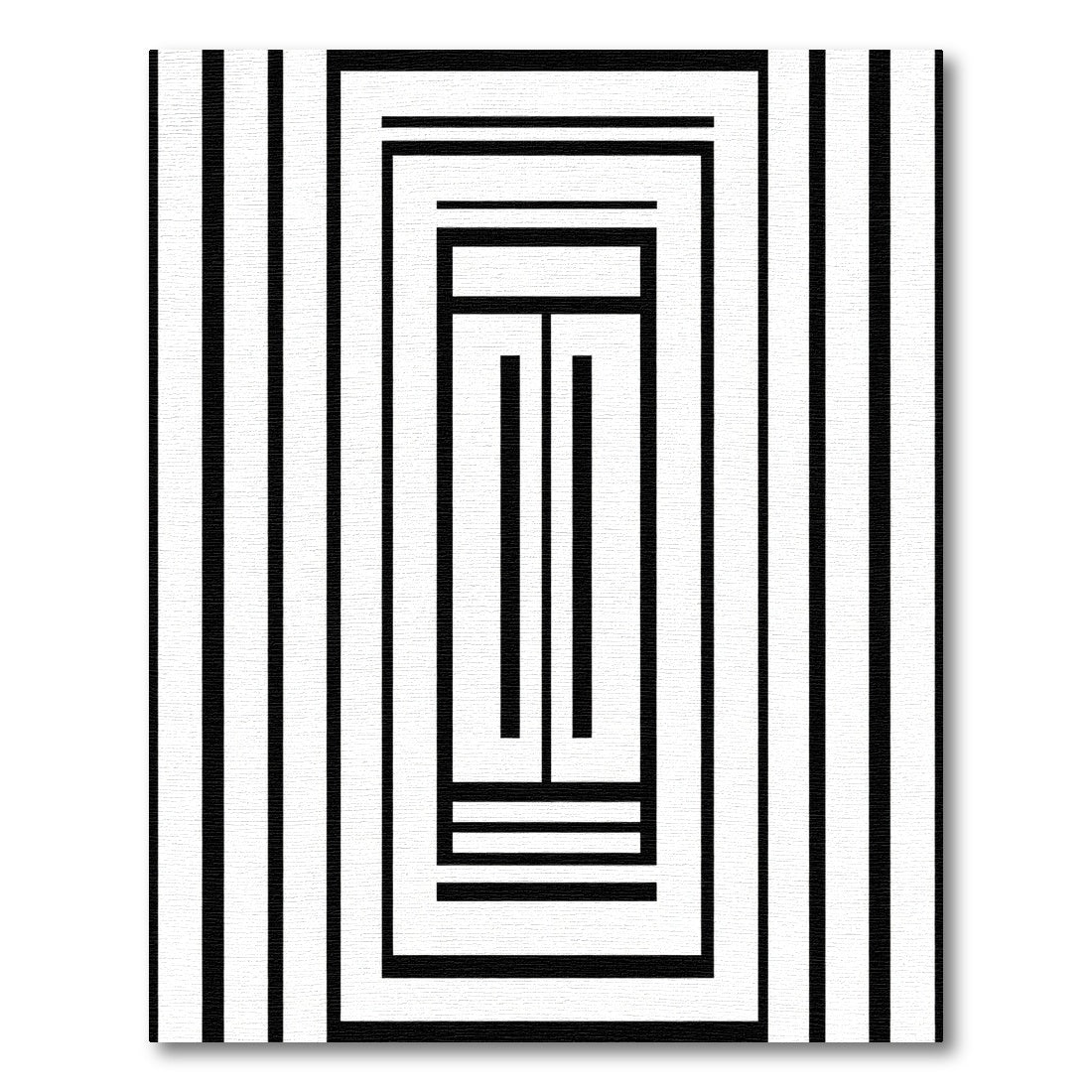 Modern Black White Optical Illusion Stripes Rug