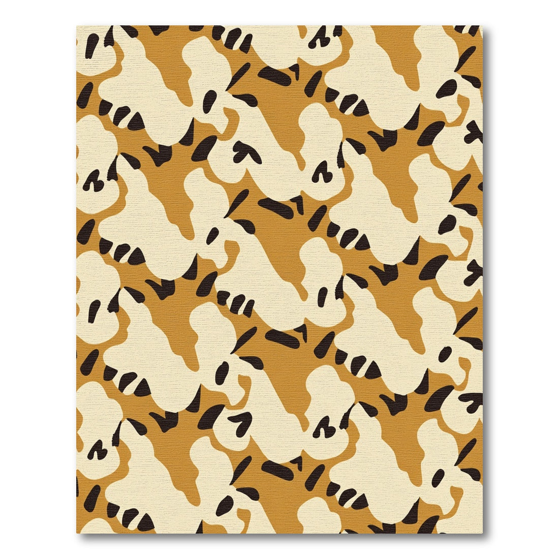 Abstract Ochre Cream Organic Shapes Rug