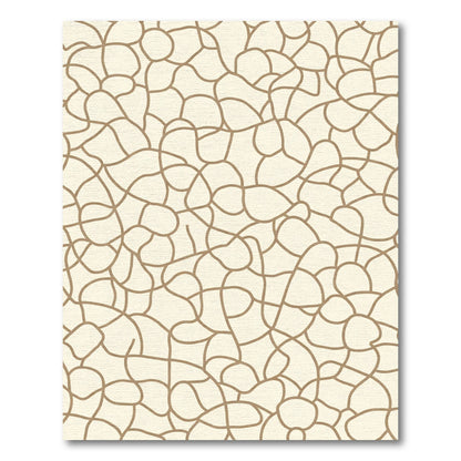 Abstract Tan Organic Network Rug