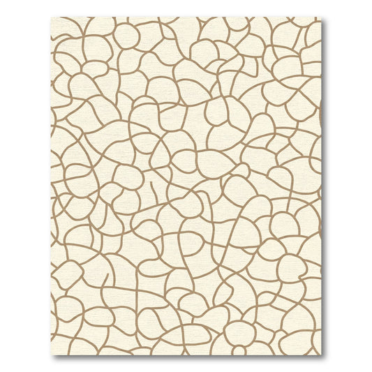 Abstract Tan Organic Network Rug