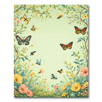 Whimsical Yellow Orange Butterfly Garden Rug