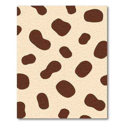 Brown Spotted Cream Abstract Shape Rug