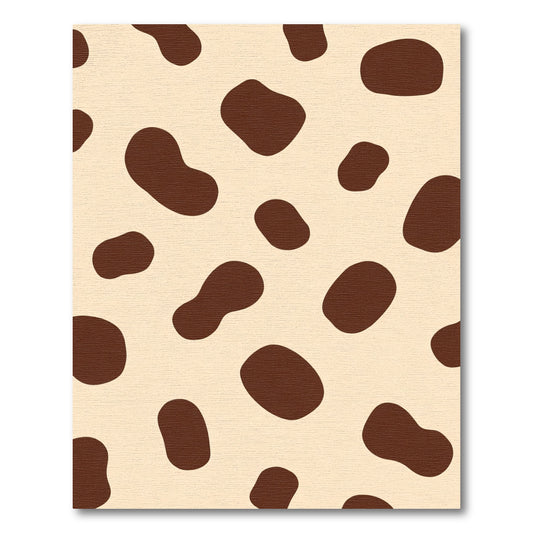 Brown Spotted Cream Abstract Shape Rug