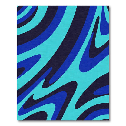 Wavy Blue Teal Swirls Rug