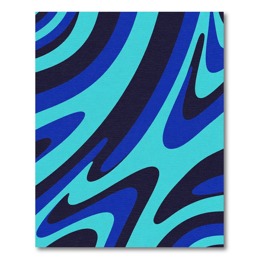 Wavy Blue Teal Swirls Rug