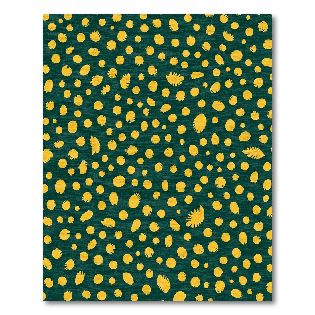 Golden Yellow Abstract Foliage Scatter Rug
