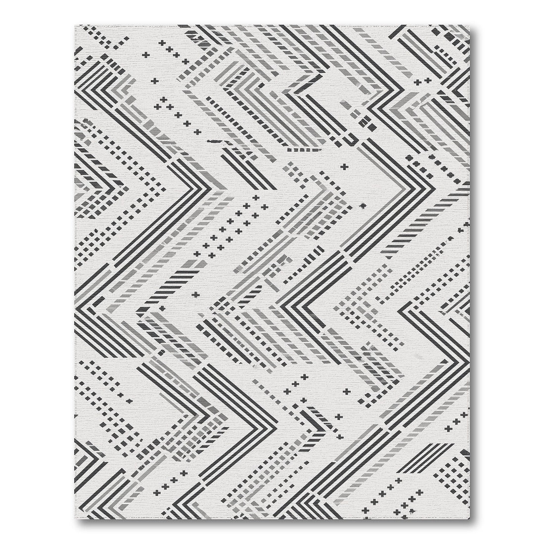 Geometric Modern Black and White Black White Geometric Chevron Area Rug