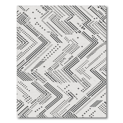 Geometric Modern Black and White Black White Geometric Chevron Area Rug