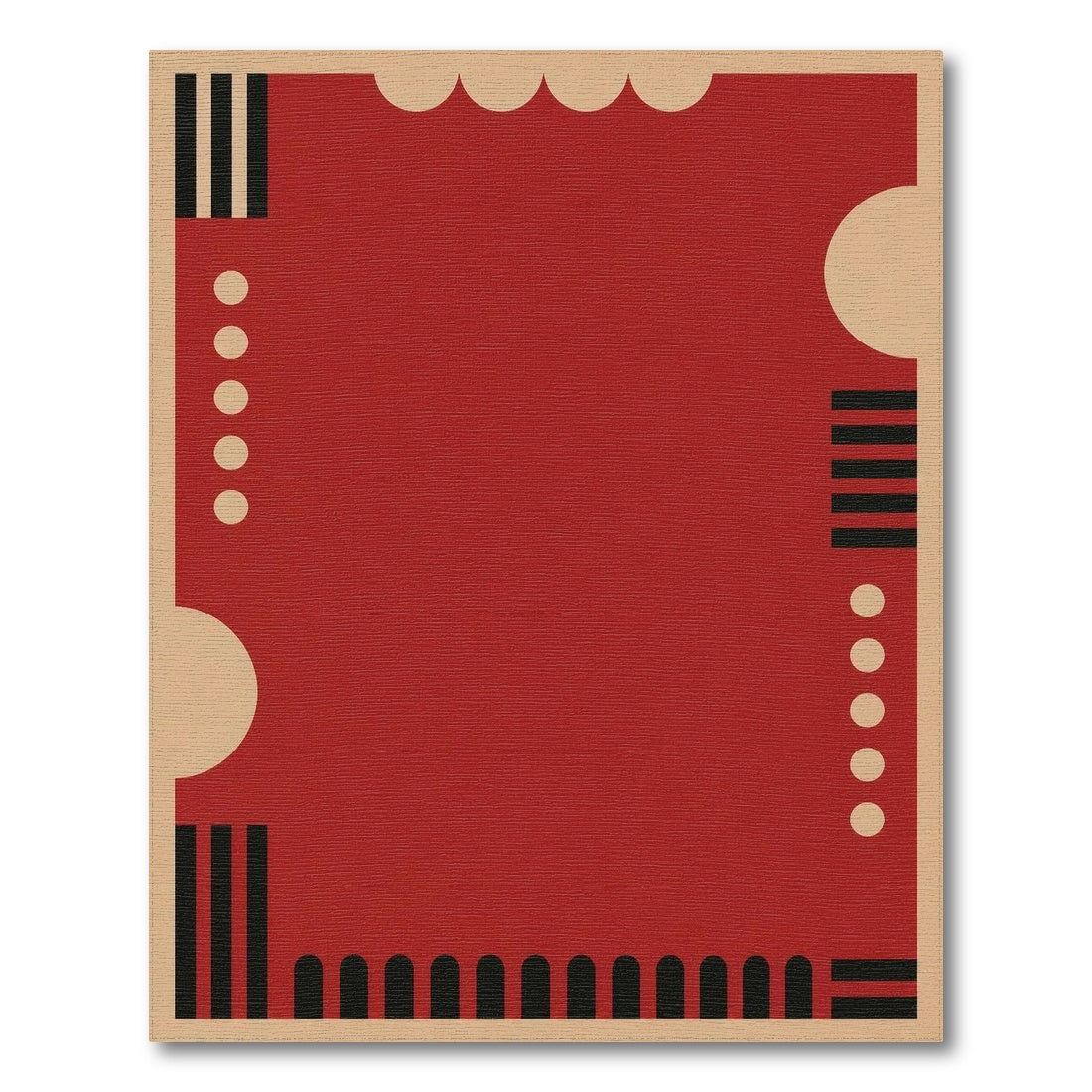 Bold Red Geometric No. 5 Area Rug