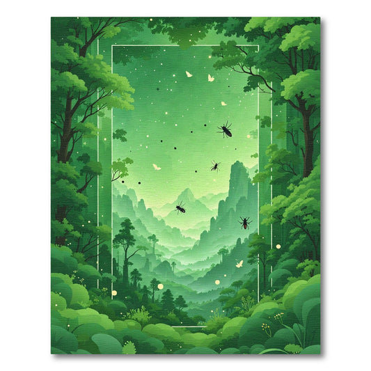 Emerald Forest Insects Butterflies Vista Rug