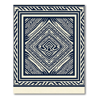 Ink Geometric Labyrinth Diamond Rug