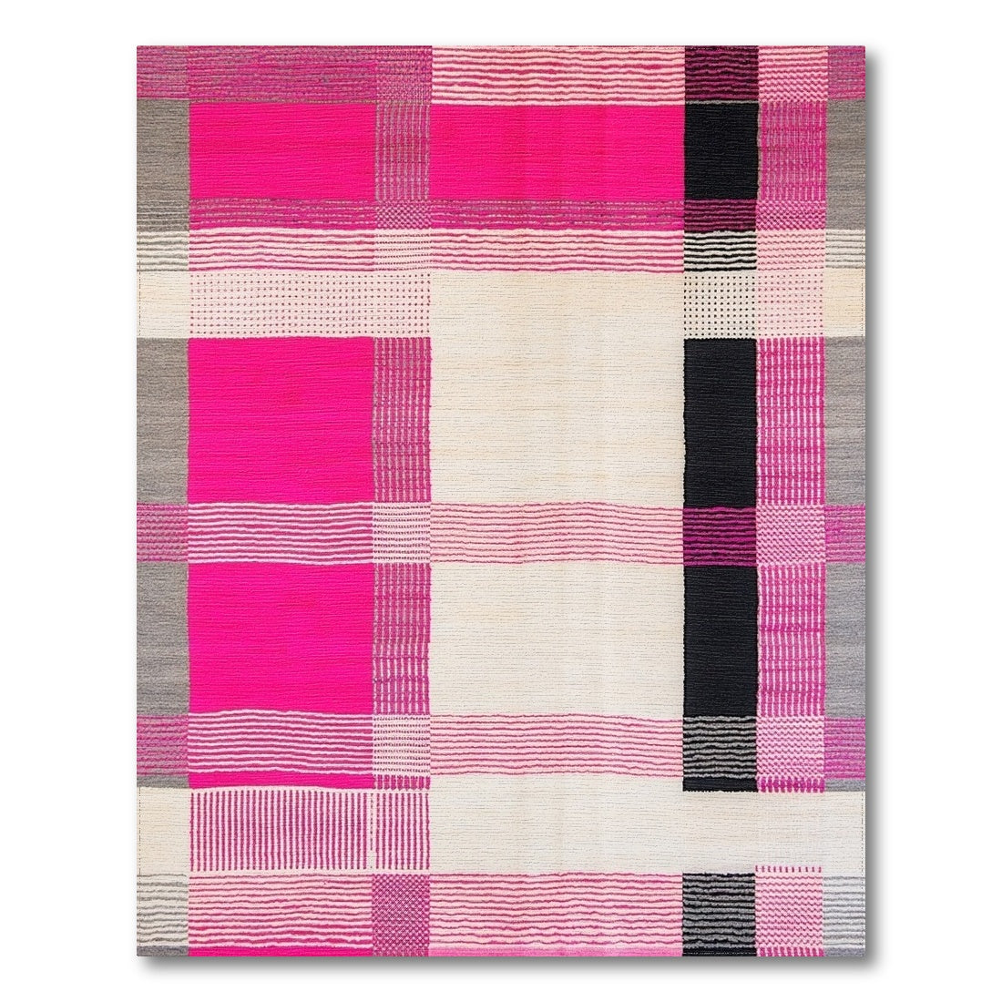 Pink Geometric Patchwork Area Rug