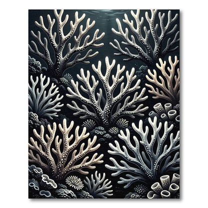 Monochromatic Deep Sea Coral Arrangement Rug