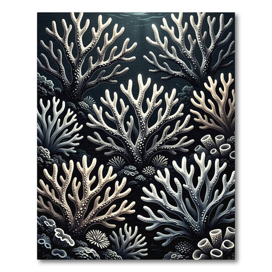 Monochromatic Deep Sea Coral Arrangement Rug