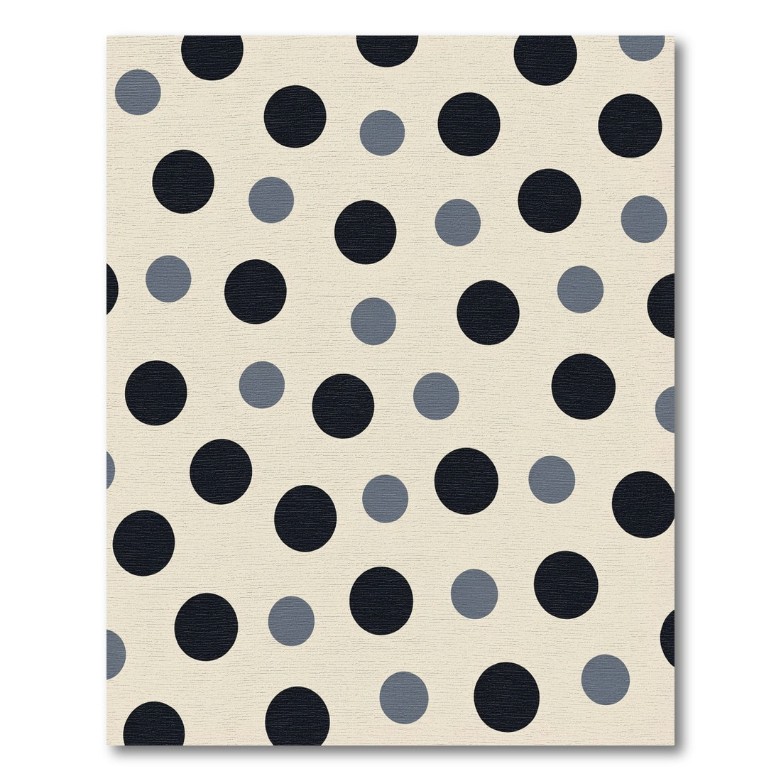 Modern Cream Black Blue Dots Rug