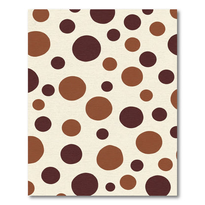 Warm Earthy Polka Dots Scattered Rug