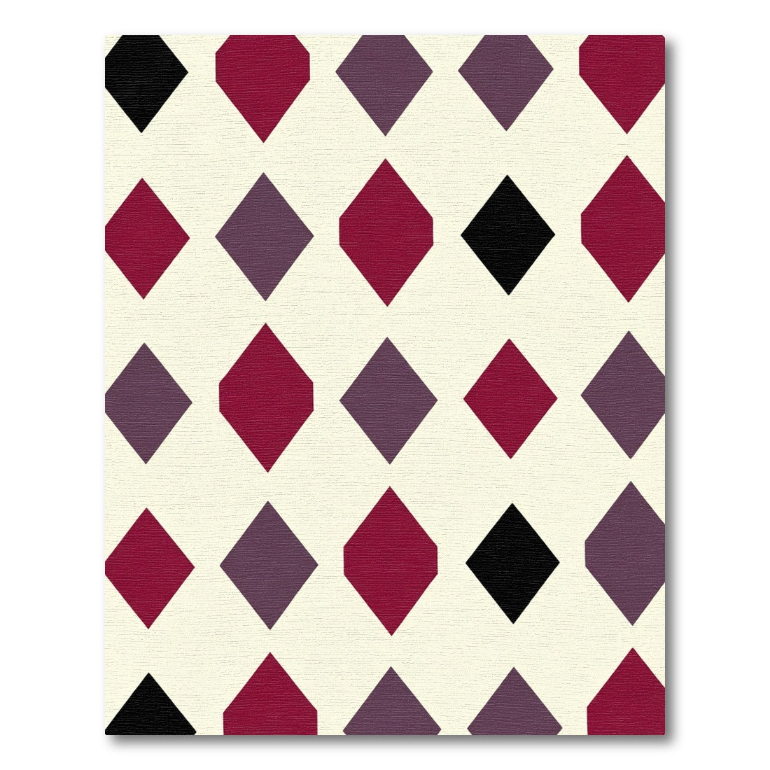 Crimson Plum Black Diamond Repeat Rug