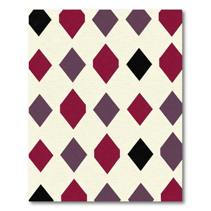 Crimson Plum Black Diamond Repeat Rug