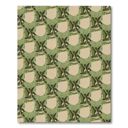 Green Camouflage Abstract Square Rug