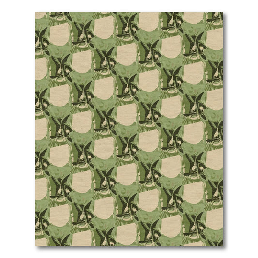 Green Camouflage Abstract Square Rug