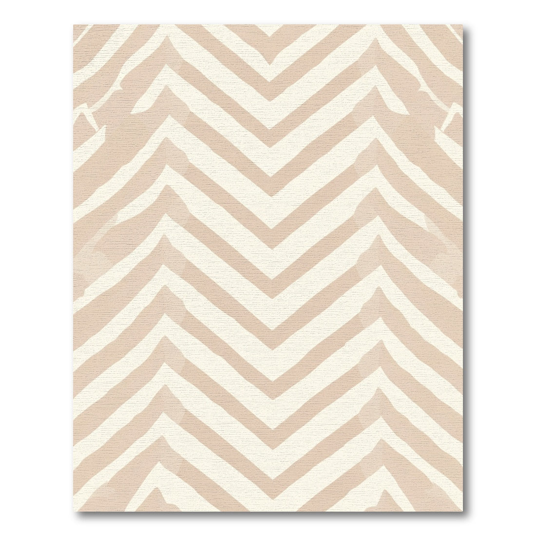 Neutral Beige Chevron Stripe Rug