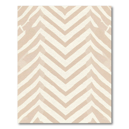 Neutral Beige Chevron Stripe Rug